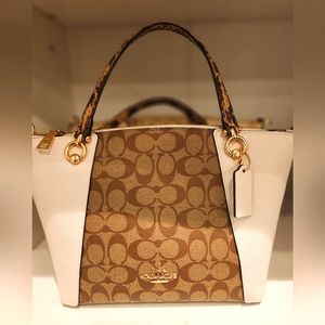 COACH KACEY SATCHEL IN COLORBLOCK SIGNATURE CANVAS